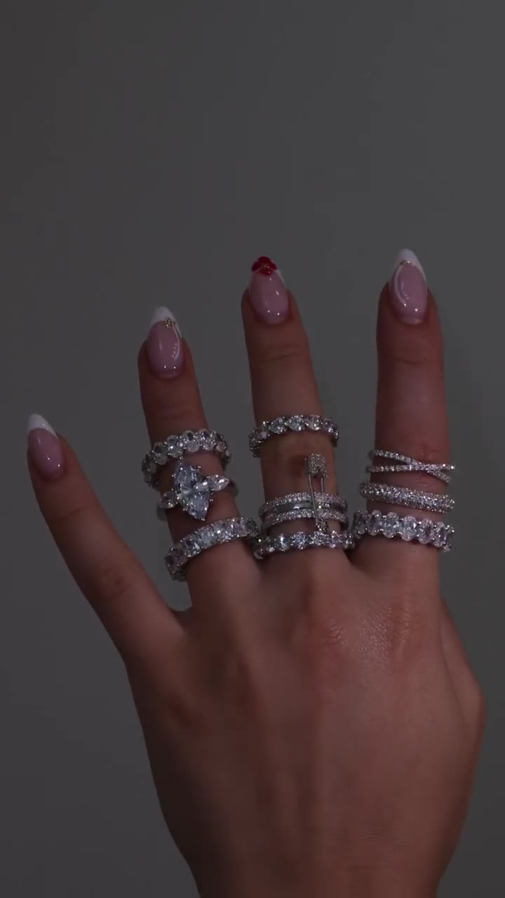 Reel: hand stacked with diamond rings